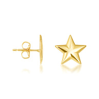 Yellow Gold Star Shape Stud Earrings