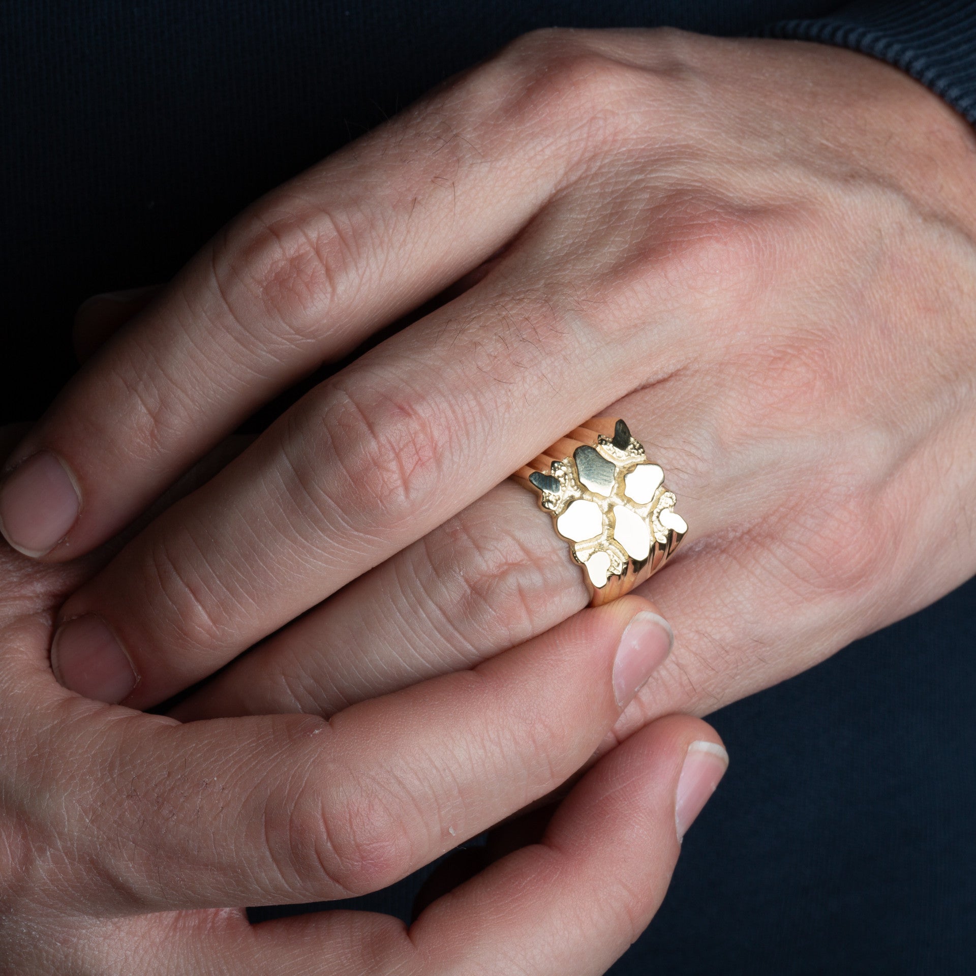 Gold Men's Bold and Beautiful Prism Nugget Ring