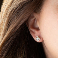 14K Gold Lab Grown 1ct Diamond Halo Solitaire Stud Earrings (Available in Yellow/Rose/White Gold)