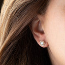 14K Gold Lab Grown 1ct Diamond Halo Solitaire Stud Earrings (Available in Yellow/Rose/White Gold)