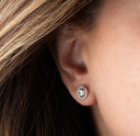14K Gold Lab Grown 2ct Diamond Halo Solitaire Stud Earrings (Available in Yellow/Rose/White Gold)