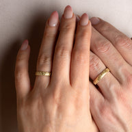 Gold Irish Celtic Trinity Knot Eternity Unisex Band Ring Set (Available in Yellow/Rose/White Gold)