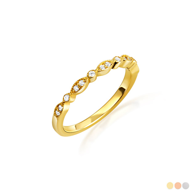 14K Gold Lab Grown Diamond Halo Engagement Band Ring (Available in Yellow/Rose/White Gold)
