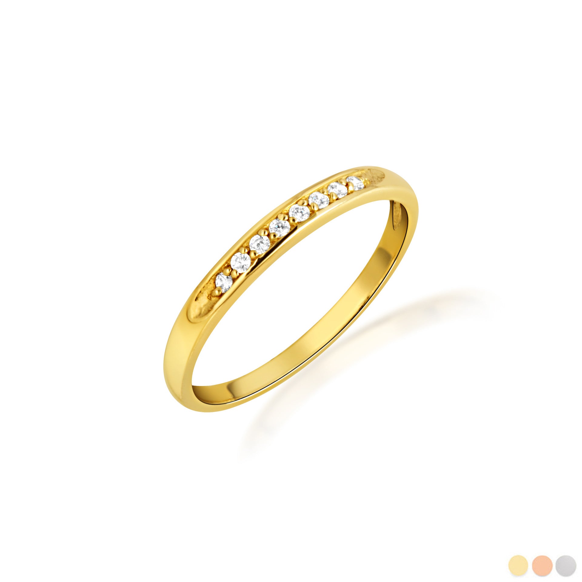 14K Gold Pave Lab Grown Triple Set Diamond Wedding Band Ring (Available in Yellow/Rose/White Gold)