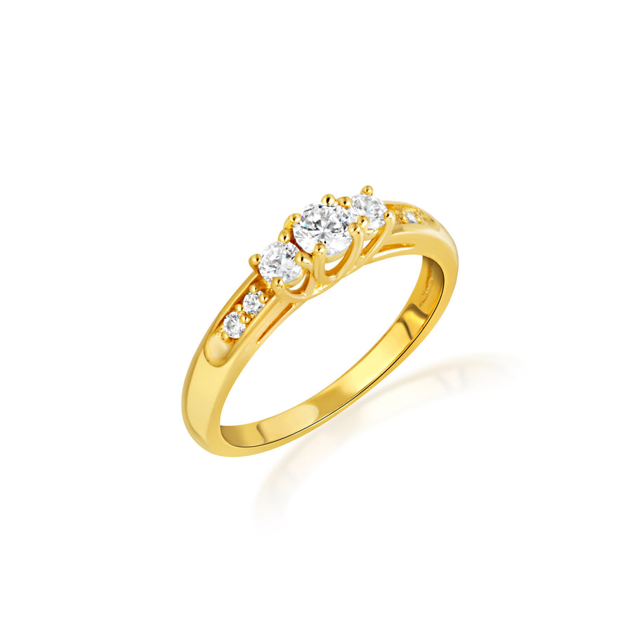 14K Gold Pave Lab Grown Triple Set Diamond Engagement Band Ring Set (Available in Yellow/Rose/White Gold)
