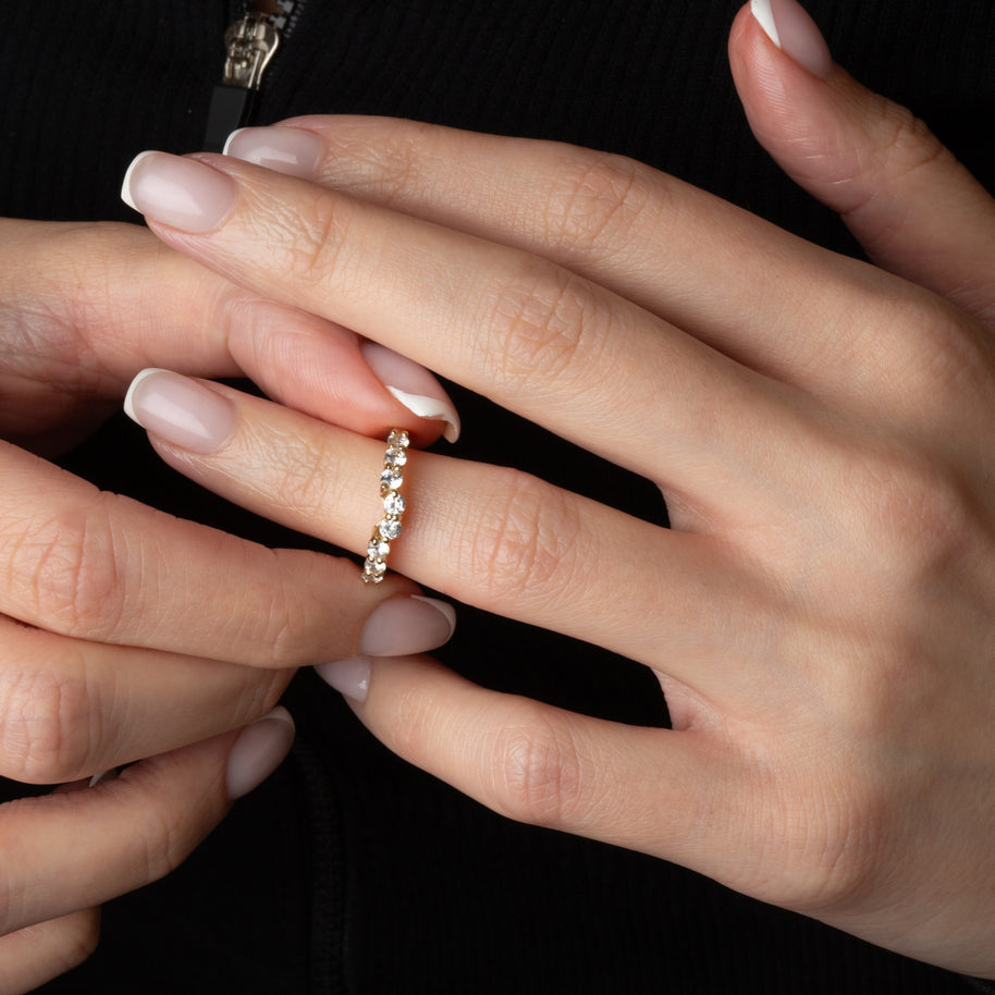 14K Gold Lab Grown Diamond Engagement Band Ring Set (Available in Yellow/Rose/White Gold)
