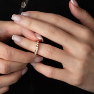 14K Gold Lab Grown Diamond Engagement Band Ring Set (Available in Yellow/Rose/White Gold)