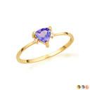 Gold Trillion Cut Tanzanite Gemstone Ring (Available in Yellow/Rose/White Gold)