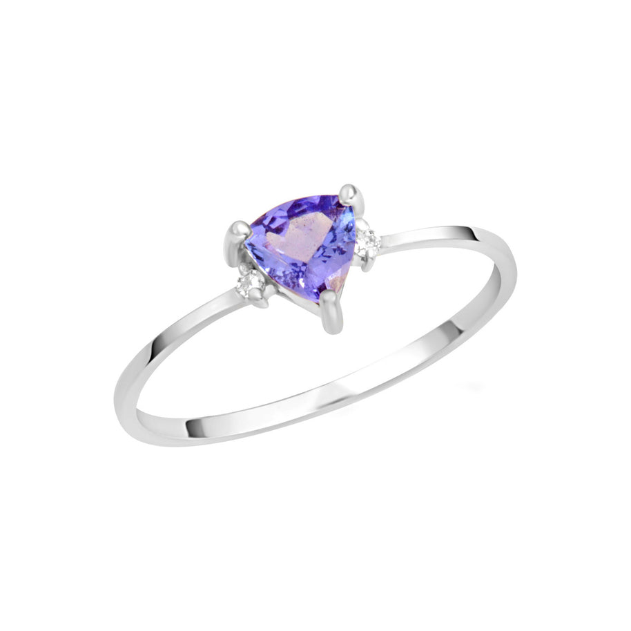 Gold Trillion Cut Tanzanite Gemstone Ring (Available in Yellow/Rose/White Gold)
