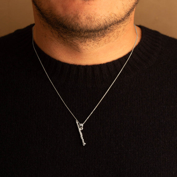 925 Sterling Silver Clarinet Necklace