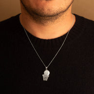 925 Sterling Silver Basketball Necklace