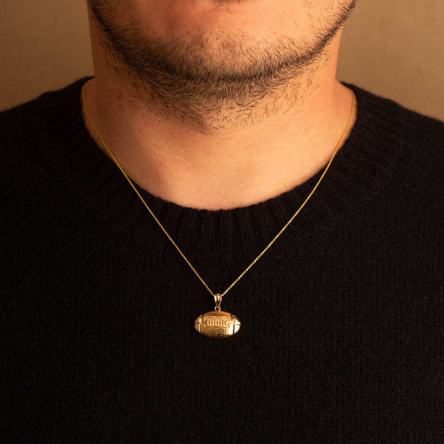Gold Football Necklace (Available in Yellow Gold, Rose Gold, White Gold)