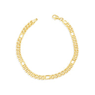 14k Solid Gold Railroad Chain Link Bracelet