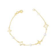 Star Pearl Bracelet in 14K Gold