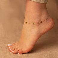 14K Gold Flower Anklet