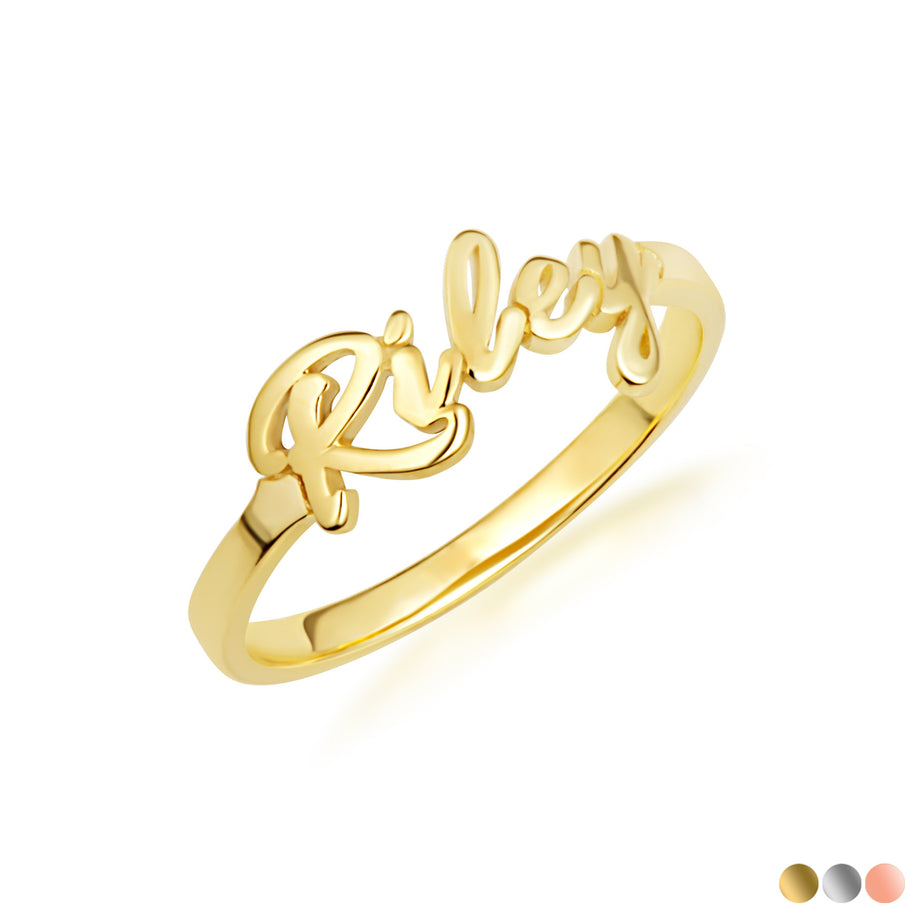 Gold Name Ring (Available in YellowGold , White Gold, Rose Gold)