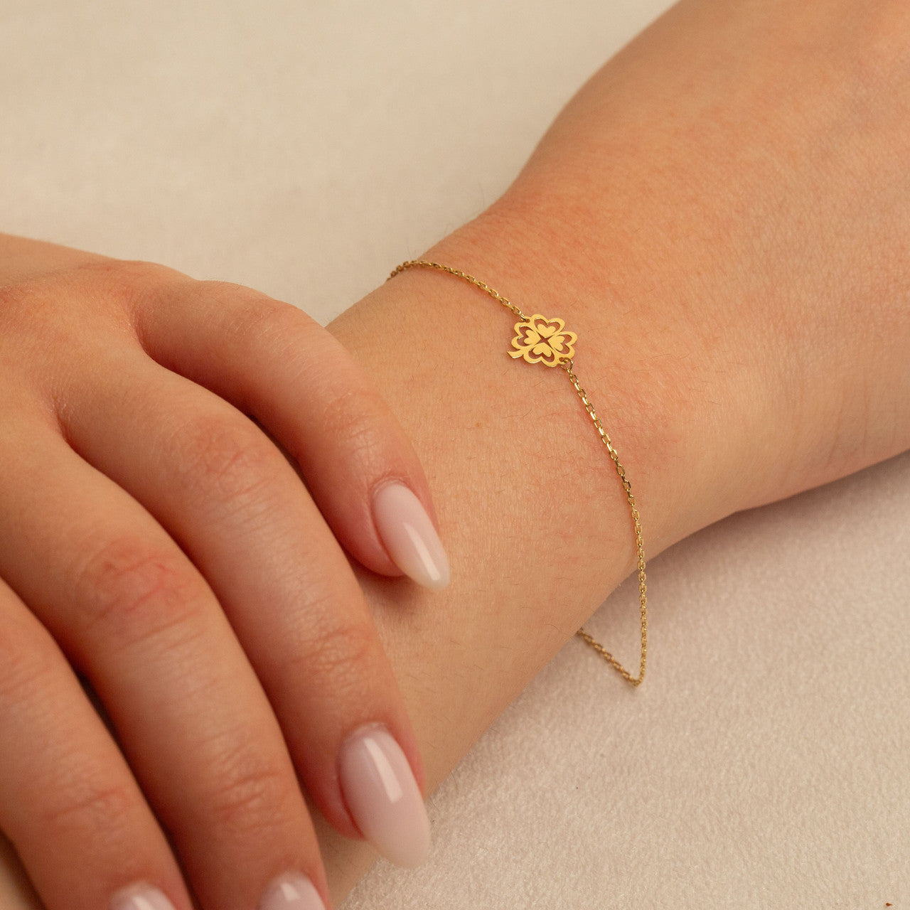Four Leaf Clover Bracelet in 14K Gold