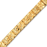 Solid Gold Heavy Nugget Bracelet (Available in Small/Large & Yellow/Rose/White Gold)