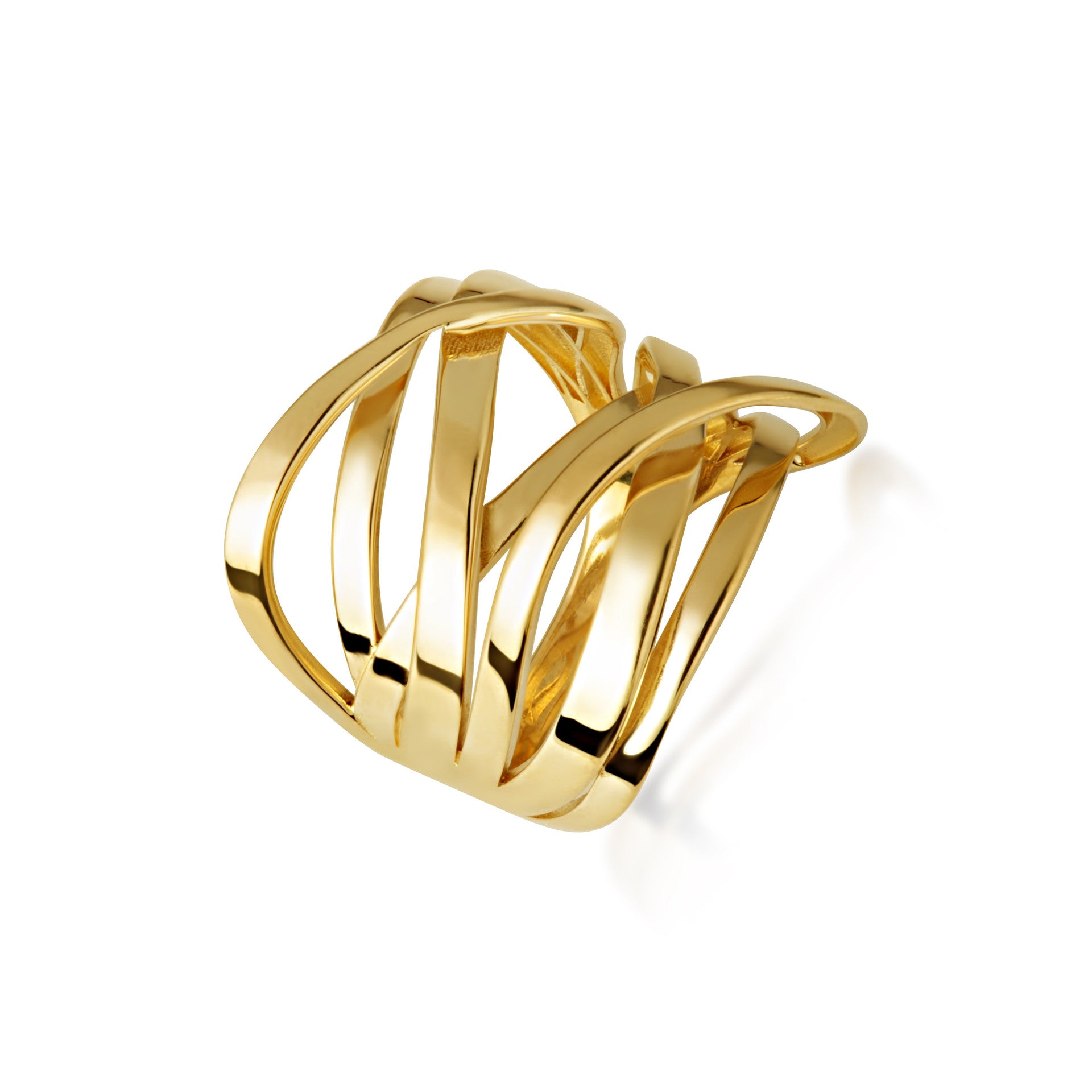 Gold Multi Row Wavy Ring (Available in Yellow/Rose/White Gold)