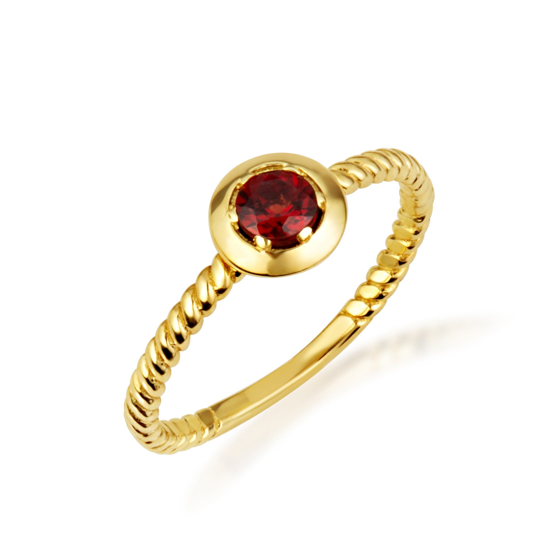 Gold Stackable Custom Birthstone Ring (Available in Yellow Gold, Rose Gold, White Gold)