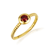 Gold Stackable Custom Birthstone Ring (Available in Yellow Gold, Rose Gold, White Gold)