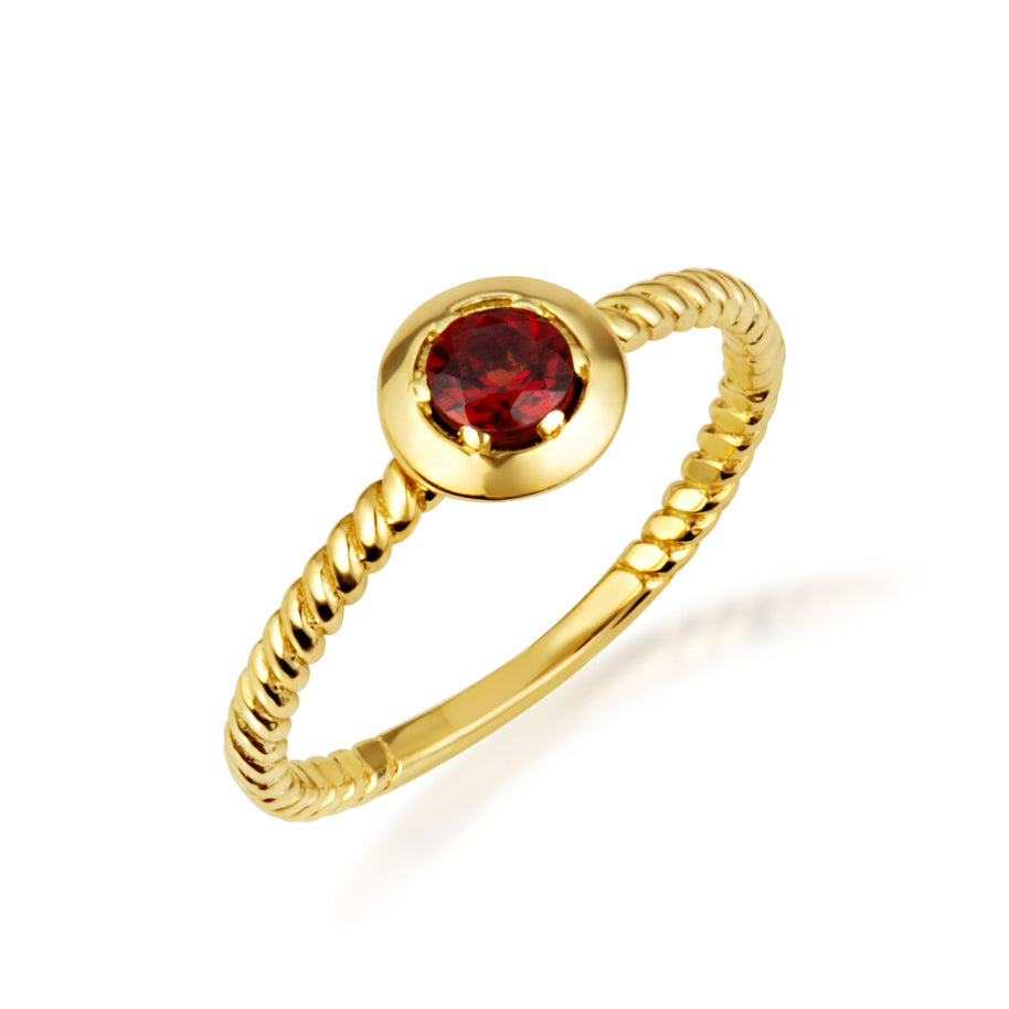 Gold Stackable Custom Birthstone Ring (Available in Yellow Gold, Rose Gold, White Gold)