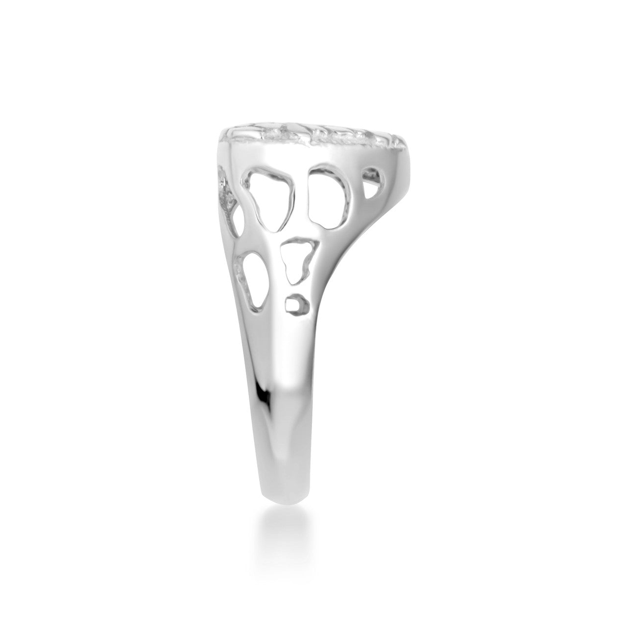 .925 Sterling Silver Double Heart Nugget Ring