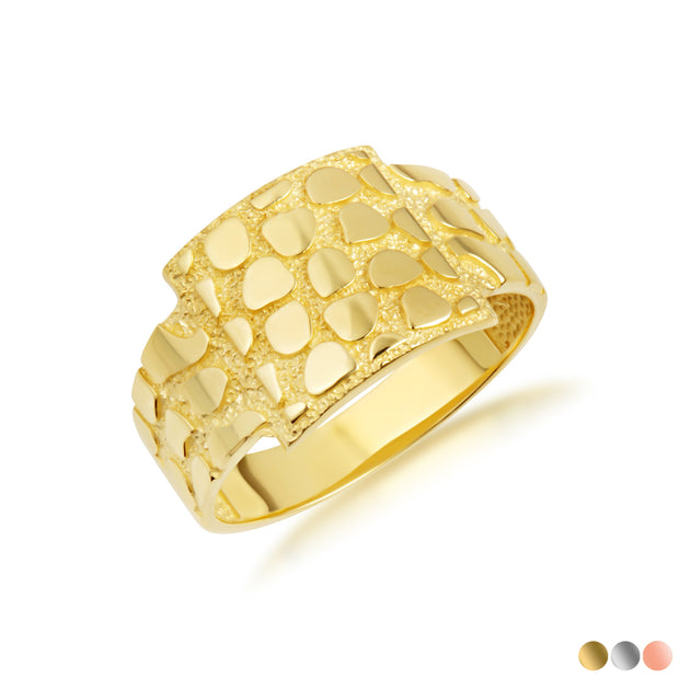 Gold Nugget Signet Ring (Available in Yellow/Rose/White Gold)