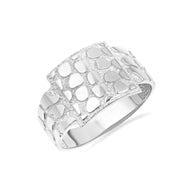 .925 Sterling Silver Nugget Signet Ring
