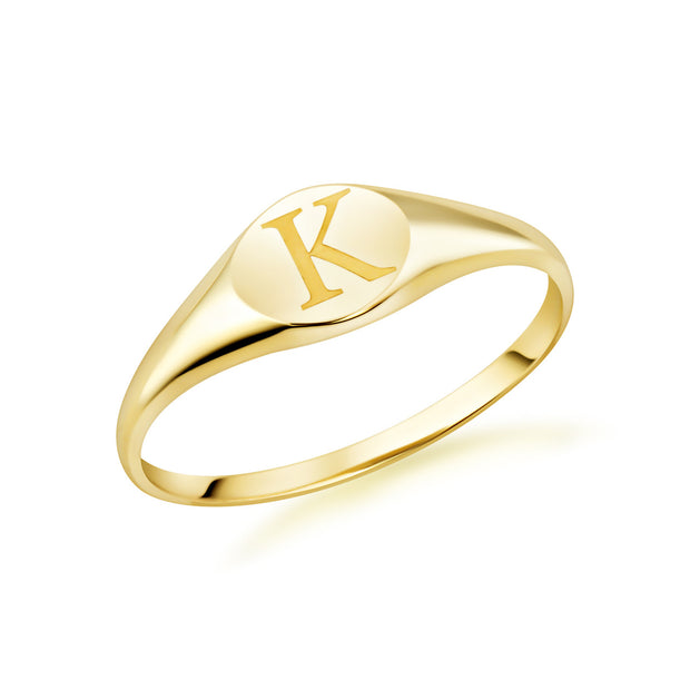 Initial Signet Ring in Gold (Available in Yellow Gold, Rose Gold, White Gold)