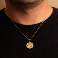 Gold Pagan Irminsul Tree of Life Viking Medallion Pendant Necklace (Available in Yellow/Rose/White Gold)