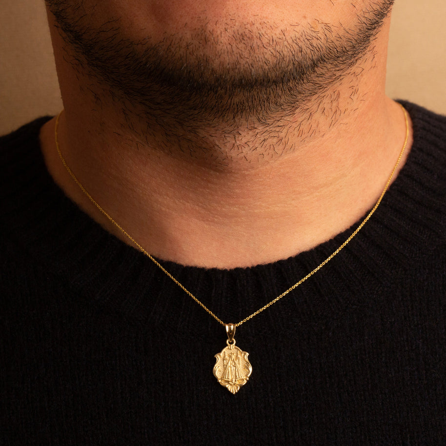 Gold Our Lady of San Juan de los Lagos Religious Pendant Necklace (Available in Yellow/Rose/White Gold)