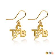 Gold Milgrain Lightning Bolt Diamond TCB (Taking Care of Business) Leverback Earrings (Available in Yellow/Rose/White Gold)