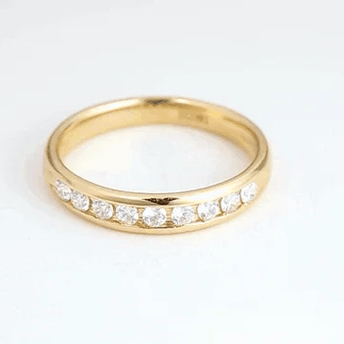 14K Gold Lab Grown Diamond Wedding Band Ring Set (Available in Yellow/Rose/White Gold)