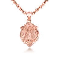 Gold Our Lady of San Juan de los Lagos Religious Pendant Necklace (Available in Yellow/Rose/White Gold)