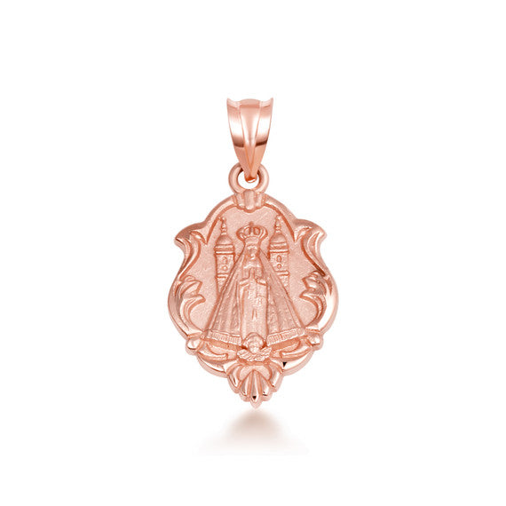 Gold Our Lady of San Juan de los Lagos Religious Pendant Necklace (Available in Yellow/Rose/White Gold)