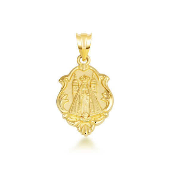 Gold Our Lady of San Juan de los Lagos Religious Pendant Necklace (Available in Yellow/Rose/White Gold)