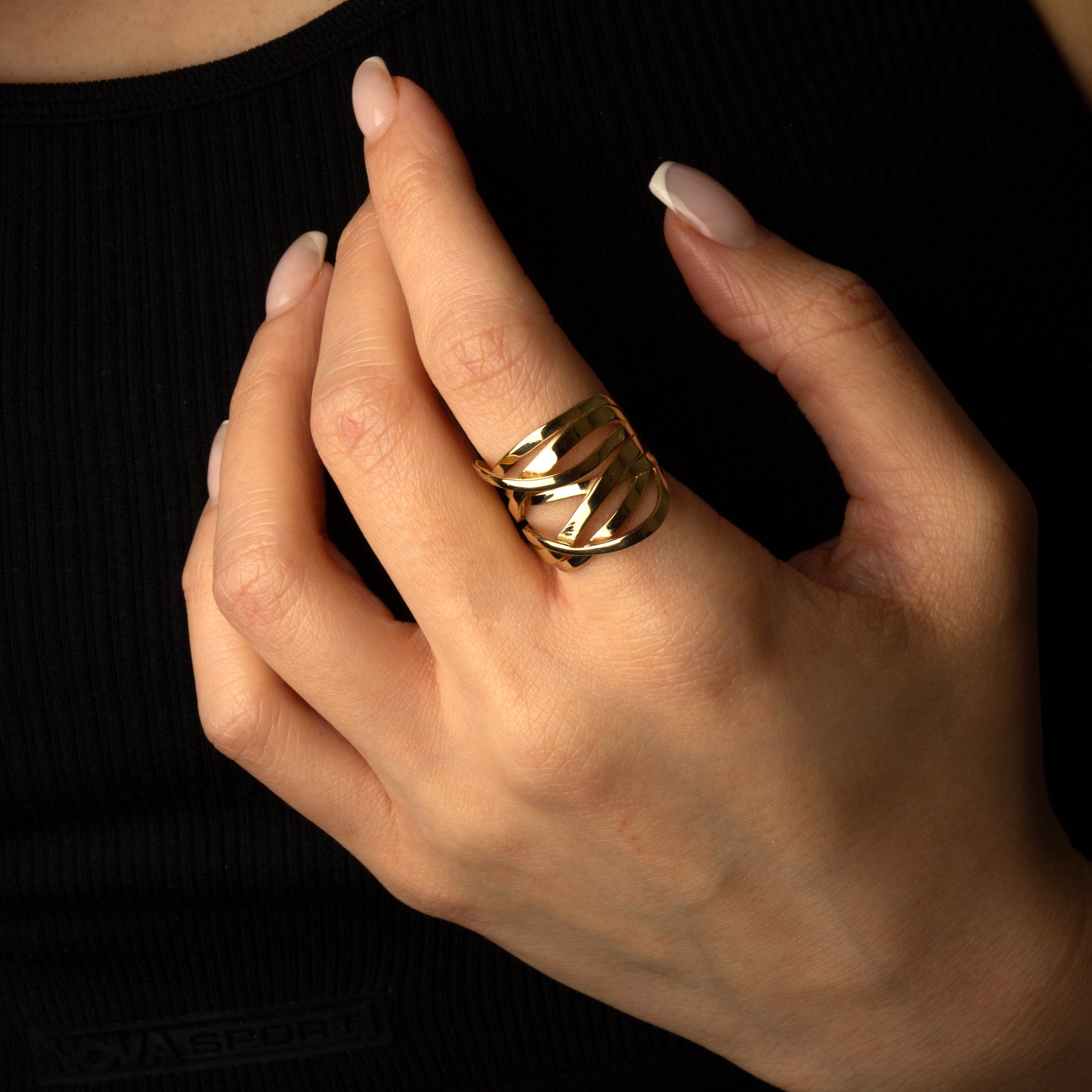 Gold Multi Row Wavy Ring (Available in Yellow/Rose/White Gold)