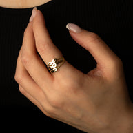 Gold Triple Infinity Multi Row Rope Band Ring (Available in Yellow/Rose/White Gold)