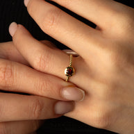 Gold Stackable Custom Birthstone Ring (Available in Yellow Gold, Rose Gold, White Gold)