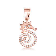 Gold Cubic Zirconia Seahorse Pendant Necklace (Available in Yellow/Rose/White Gold)