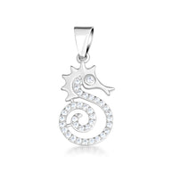 Gold Cubic Zirconia Seahorse Pendant Necklace (Available in Yellow/Rose/White Gold)