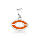 .925 Sterling Silver Red Enamel Football Sports Pendant Necklace