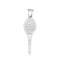 Gold Diamond Tennis Racket Sports Pendant Necklace (Available in Yellow/Rose/White Gold)