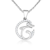 Gold Cubic Zirconia Dolphin Silhouette Pendant Necklace (Available in Yellow/Rose/White Gold)