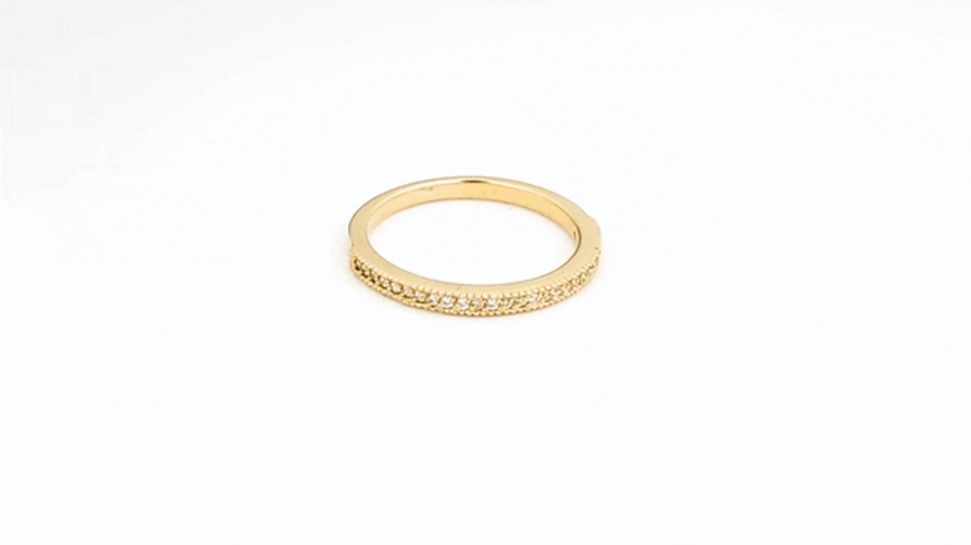 14K Gold Pave Set Lab Grown Diamond Wedding Band Ring (Available in Yellow/Rose/White Gold)