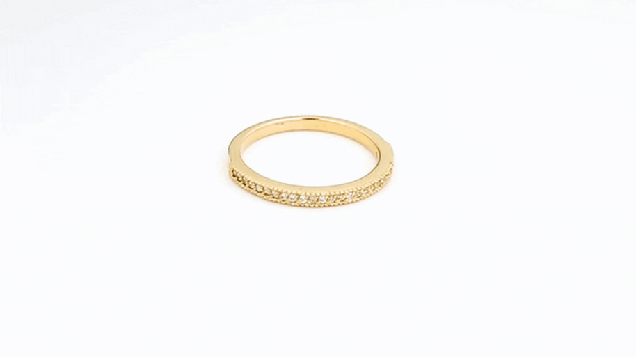 14K Gold Pave Set Lab Grown Diamond Wedding Band Ring (Available in Yellow/Rose/White Gold)