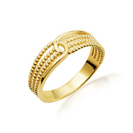 Gold Multi-Row Beaded Band Ring (Available in Yellow/Rose/White Gold)