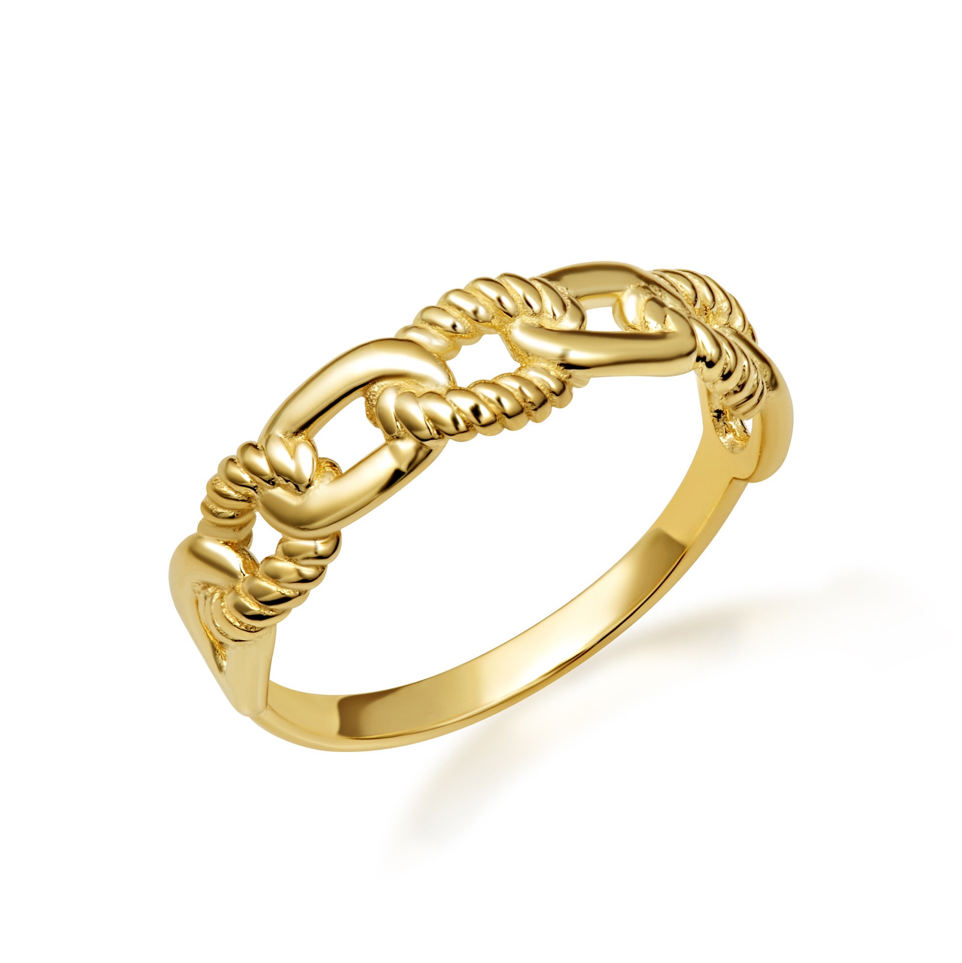 Gold Chain Link Band Ring (Available in Yellow/Rose/White Gold)