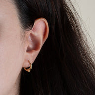 14K Yellow Gold Heart Hoop Earrings